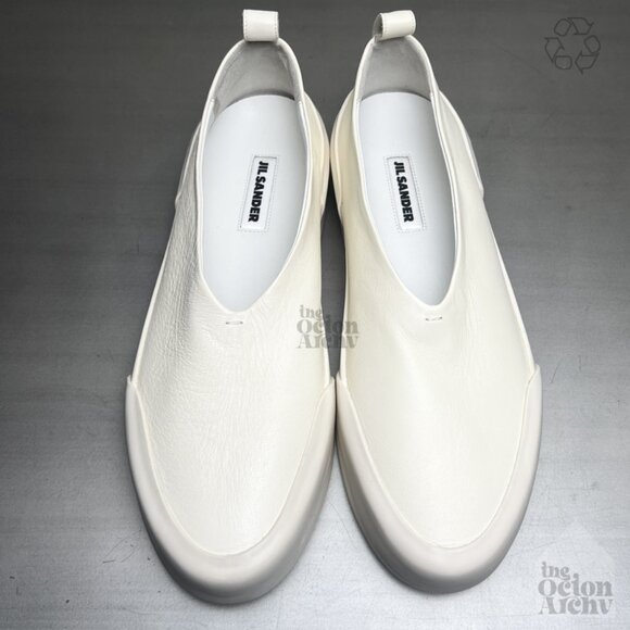Men Size 11 Jil Sander Off-White Leather Slip On Sneaker J32WS0031277  Pre-Owned - Picture 5 of 14